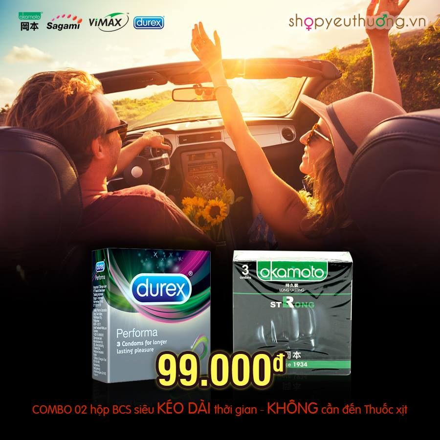 Combo kéo dài thời gian Durex Peforma và Okamoto STRONG